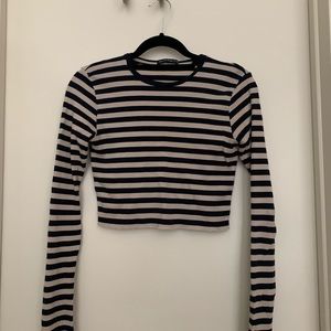 Cropped Striped Long Sleeve